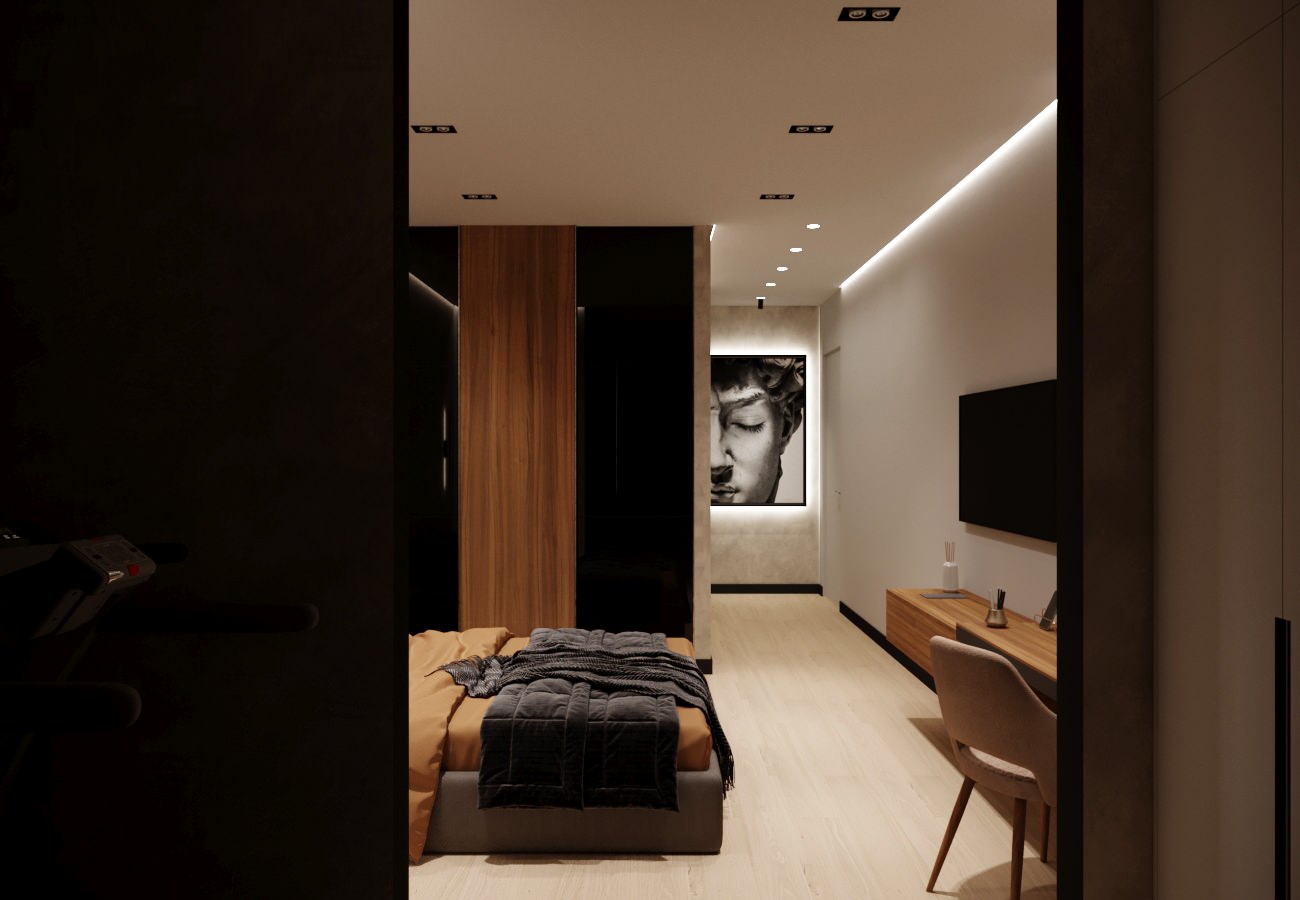 Кухня-гостиная для молодой пары в стиле Total minimalism