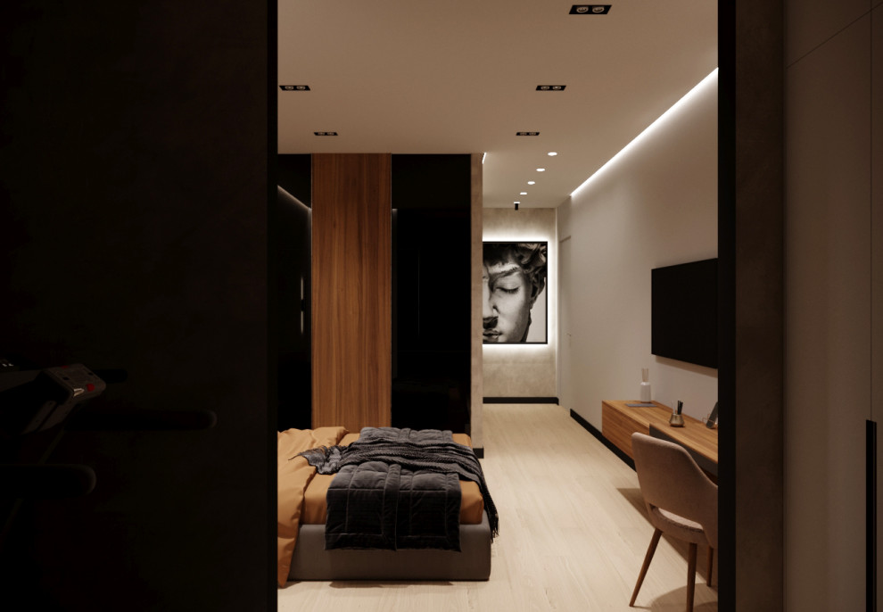 Кухня-гостиная для молодой пары в стиле Total minimalism