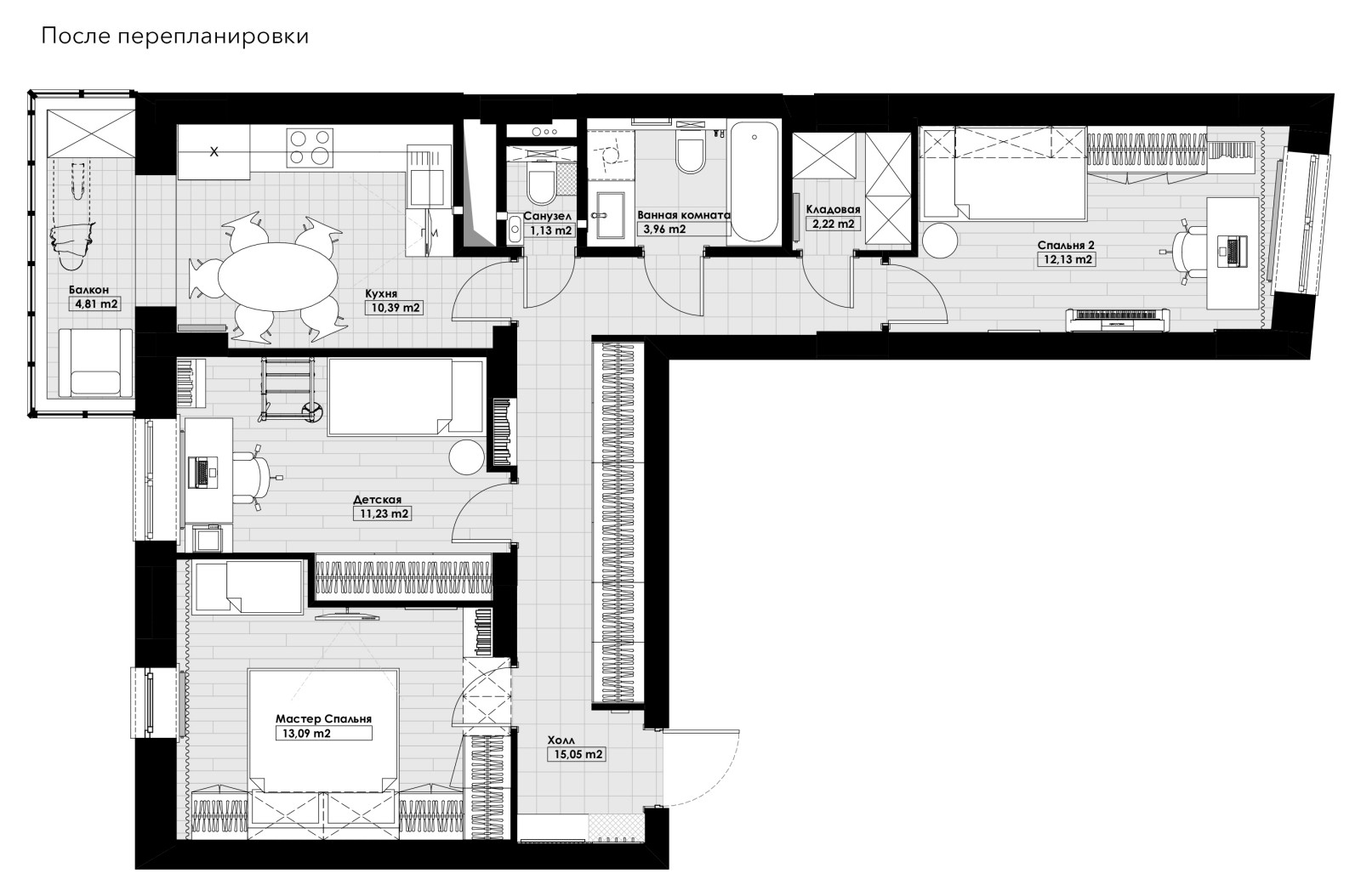 Обложка проекта: Квартира на Подмосковной. Площадь 74м2