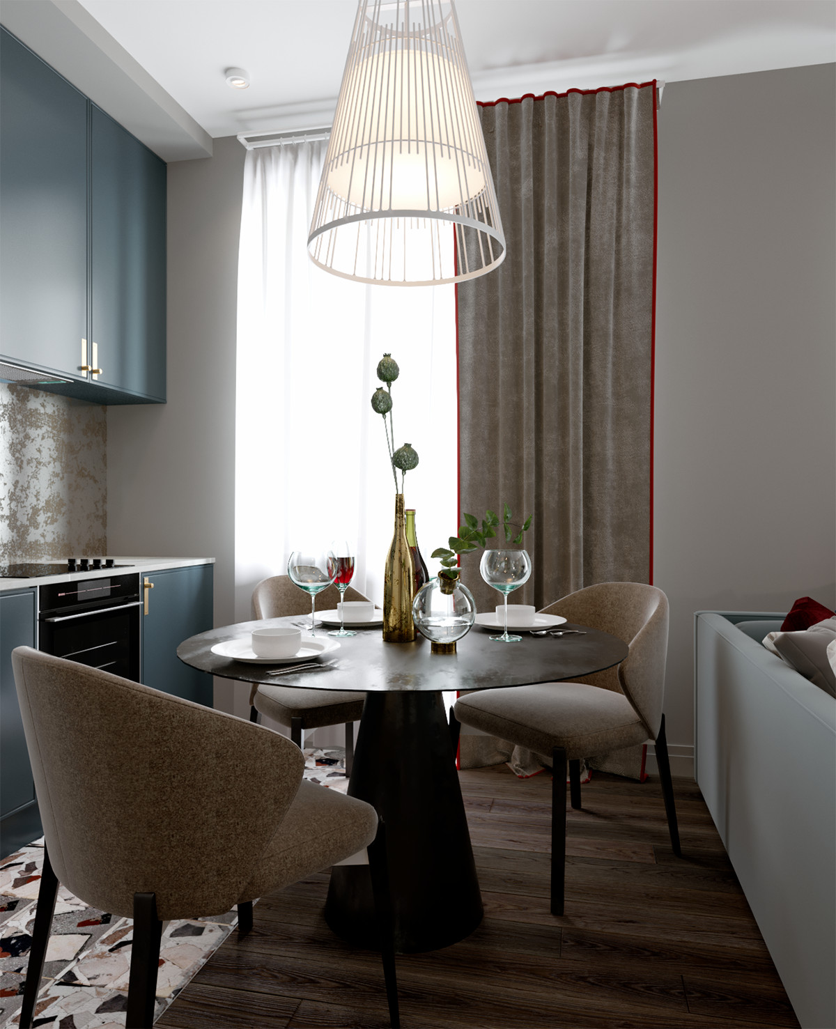 Квартира-студия с яркими акцентами