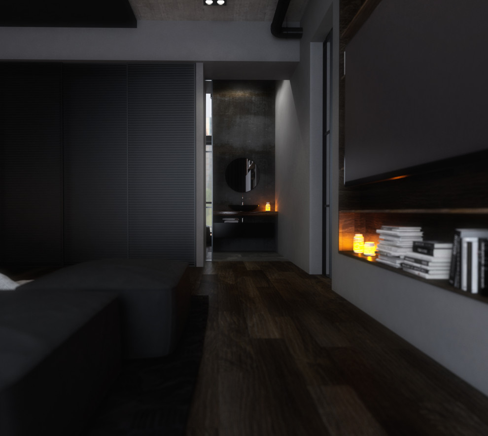 Легкий индустриальный лофт интерьер в «трешке».