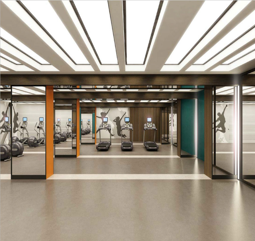 Интерьеры фитнес-центра ЖК "Jazz"