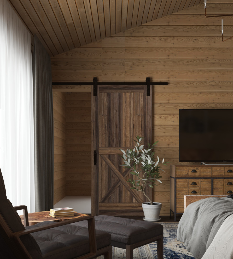 дизайн-проект интерьера деревянного загородного дома