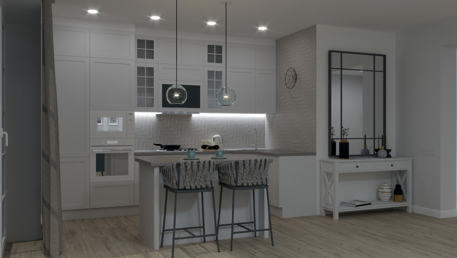 Дизайн кухни-гостиной в загородном доме