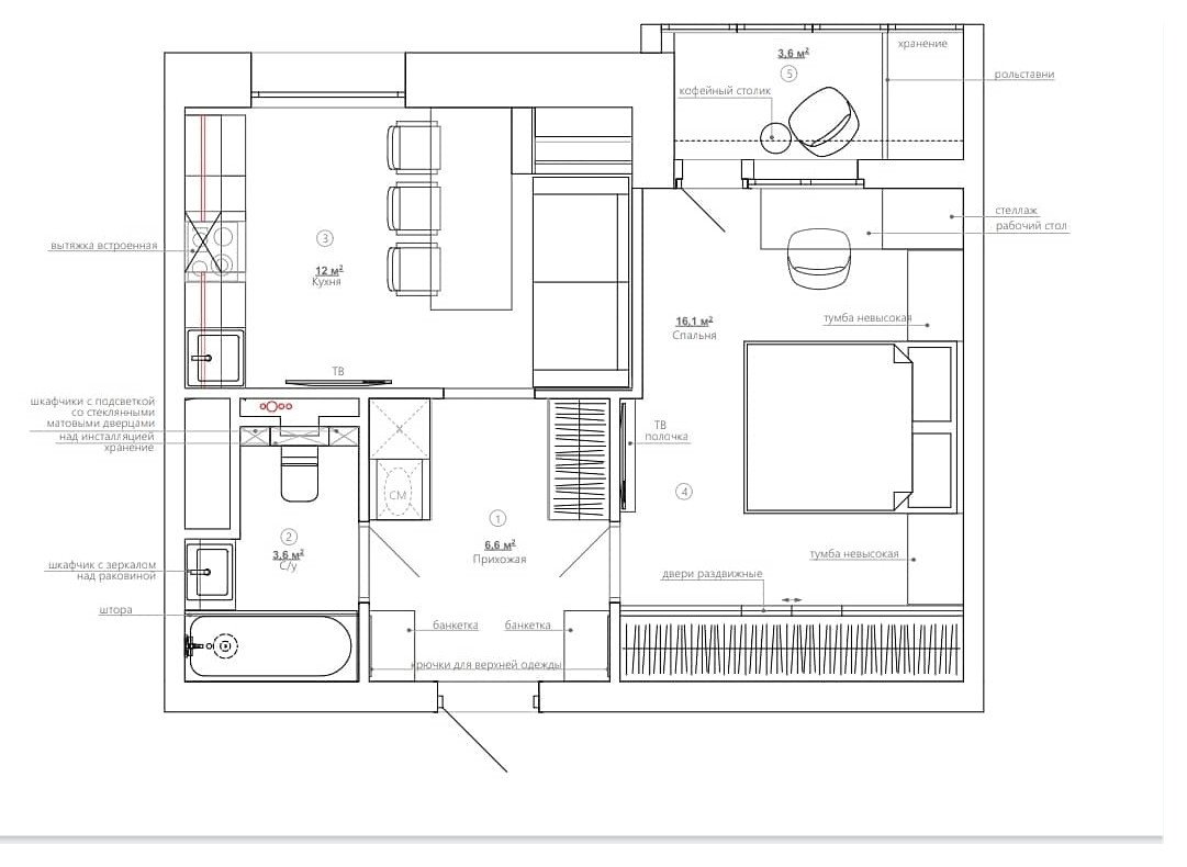 Обложка проекта: Апартаменты под сдачу ЖК Парк легенд 40 кв. м
