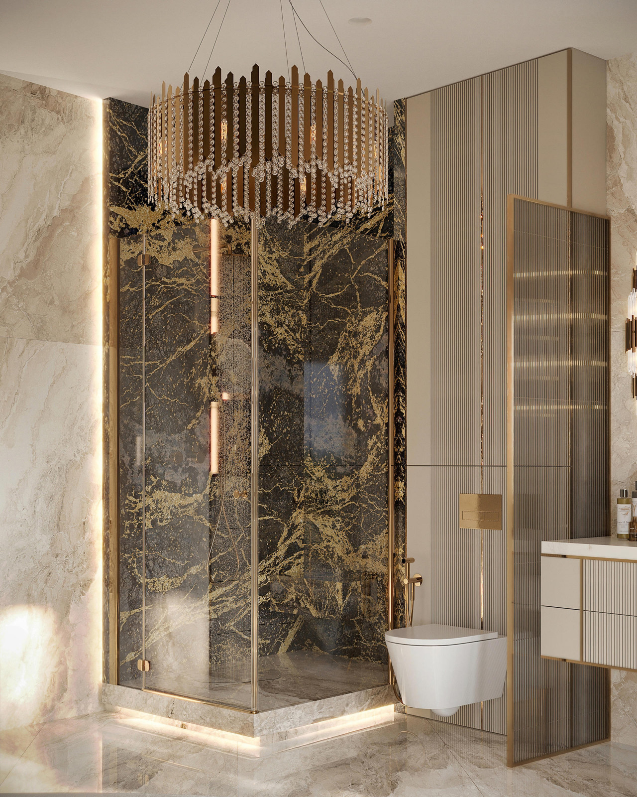 Роскошный дизайн квартиры в стиле современная классика в ЖК "Квартал Лахта парк"