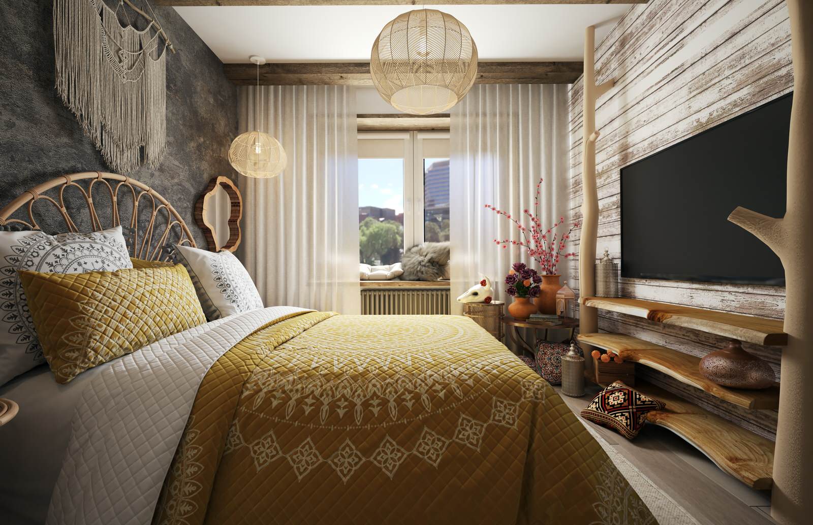 Двухкомнатная квартира. 64 кв.м. в стиле Бохо