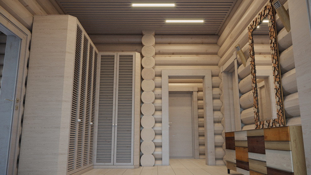 Интерьер дома в срубе