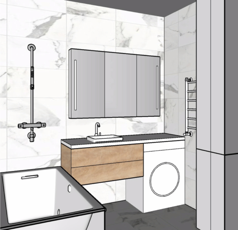 Эскизный проект двухкомнатной квартиры