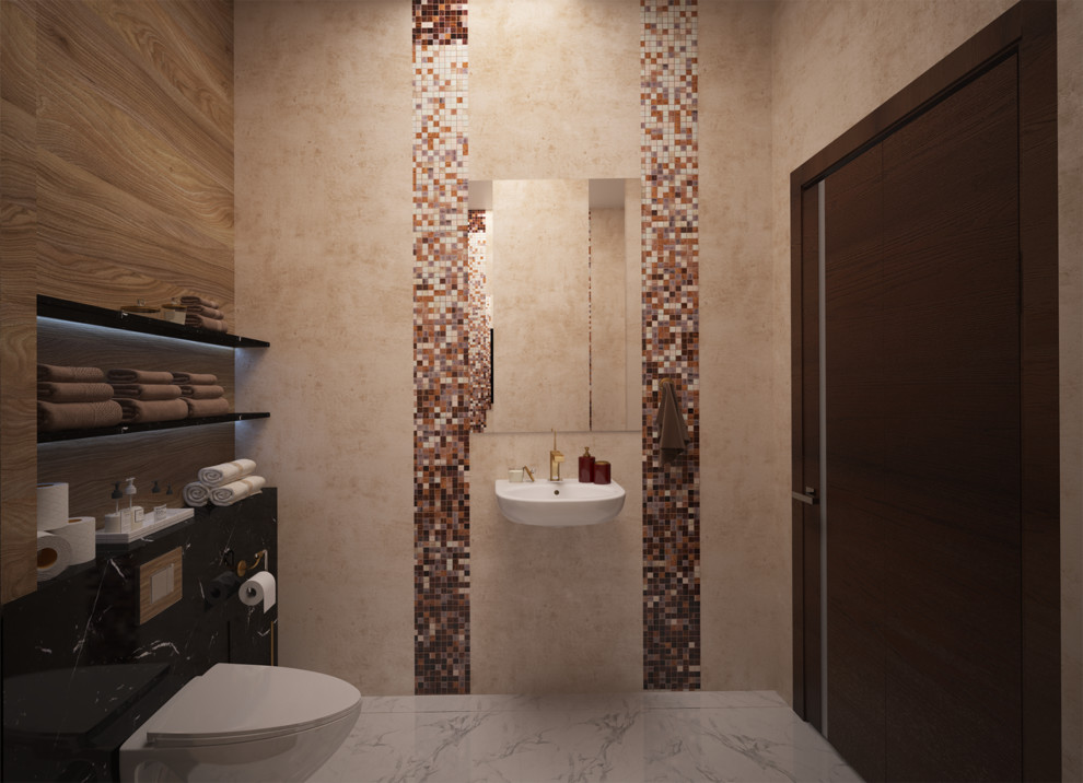 Ванная с мозаичным панно