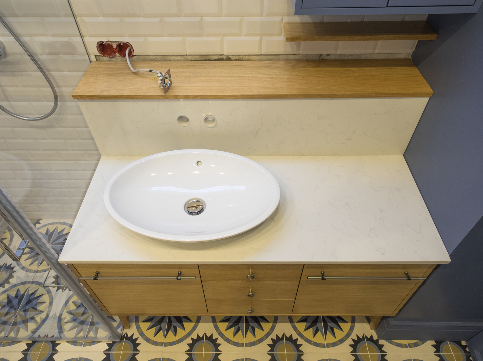 Ванная комната в морских красках в квартиру на Долгоруковской ул.