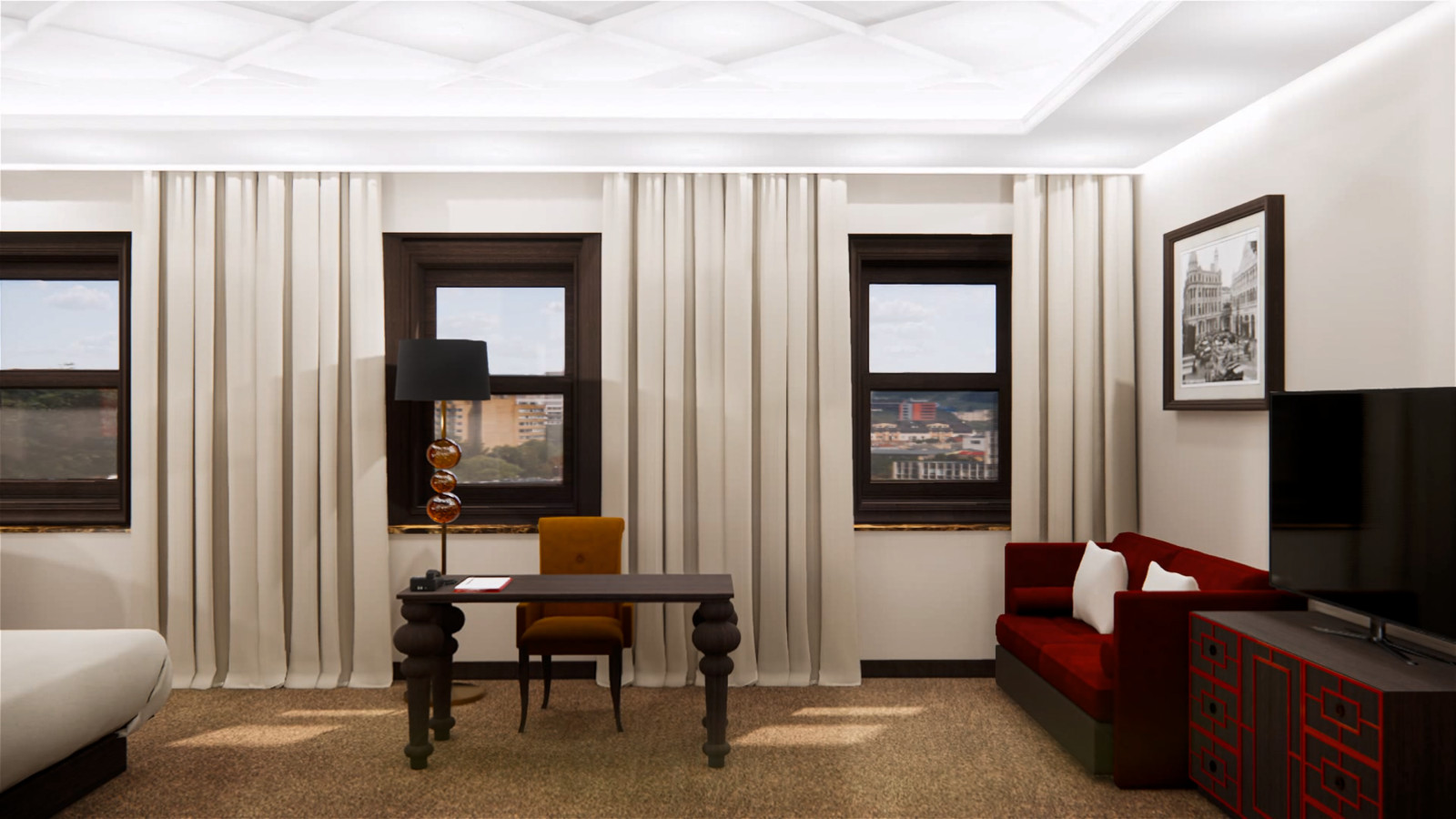 Визуализация проекта отеля в китайском стиле