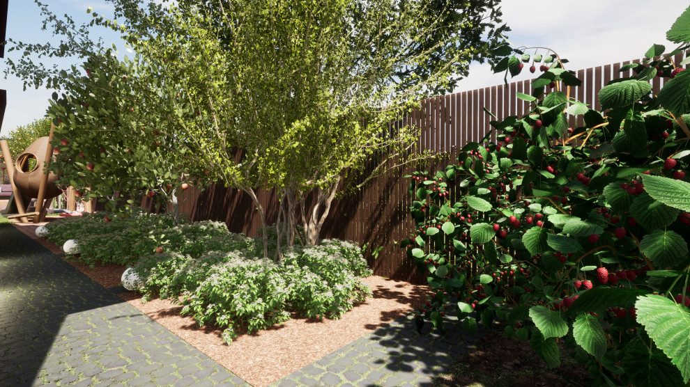 Коттедж ЖСК Горелый Хутор, Ландшафтный дизайн участка 6 соток