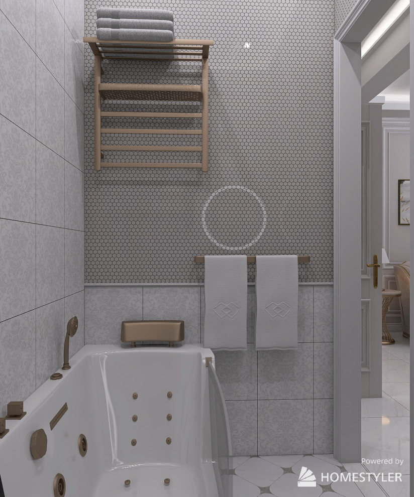 Проект в стиле "Неоклассика". Трехкомнатная квартира 63 кв.м