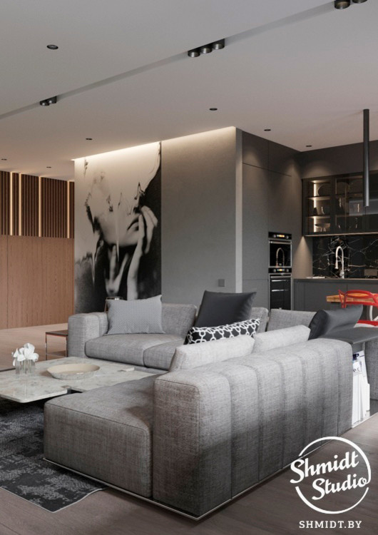 Проект интерьера "Black", Минск, 75м.кв