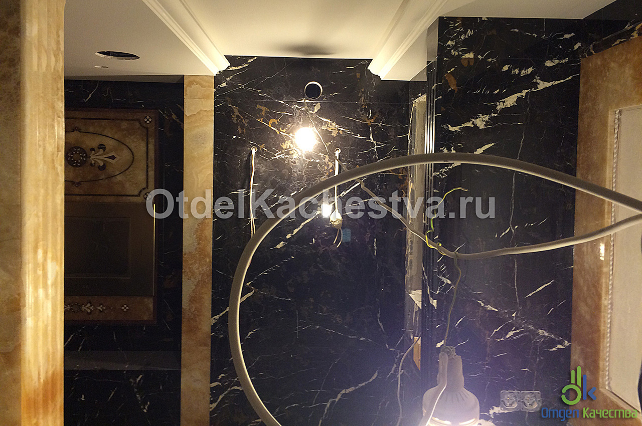 Укладка мрамора в ванной комнате