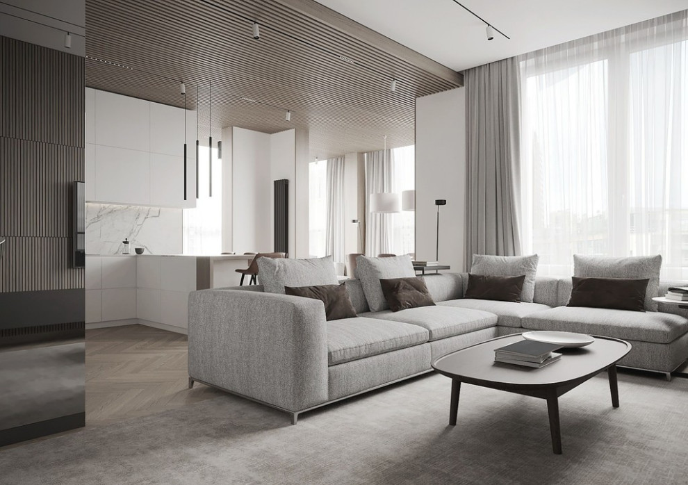 Обложка проекта: Квартира в современном стиле, ЖК «Duderhof Club», 146 кв.м.