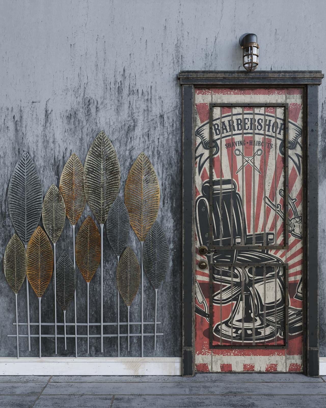 Обложка проекта: Межкомнатная дверь из массива с принтом  4