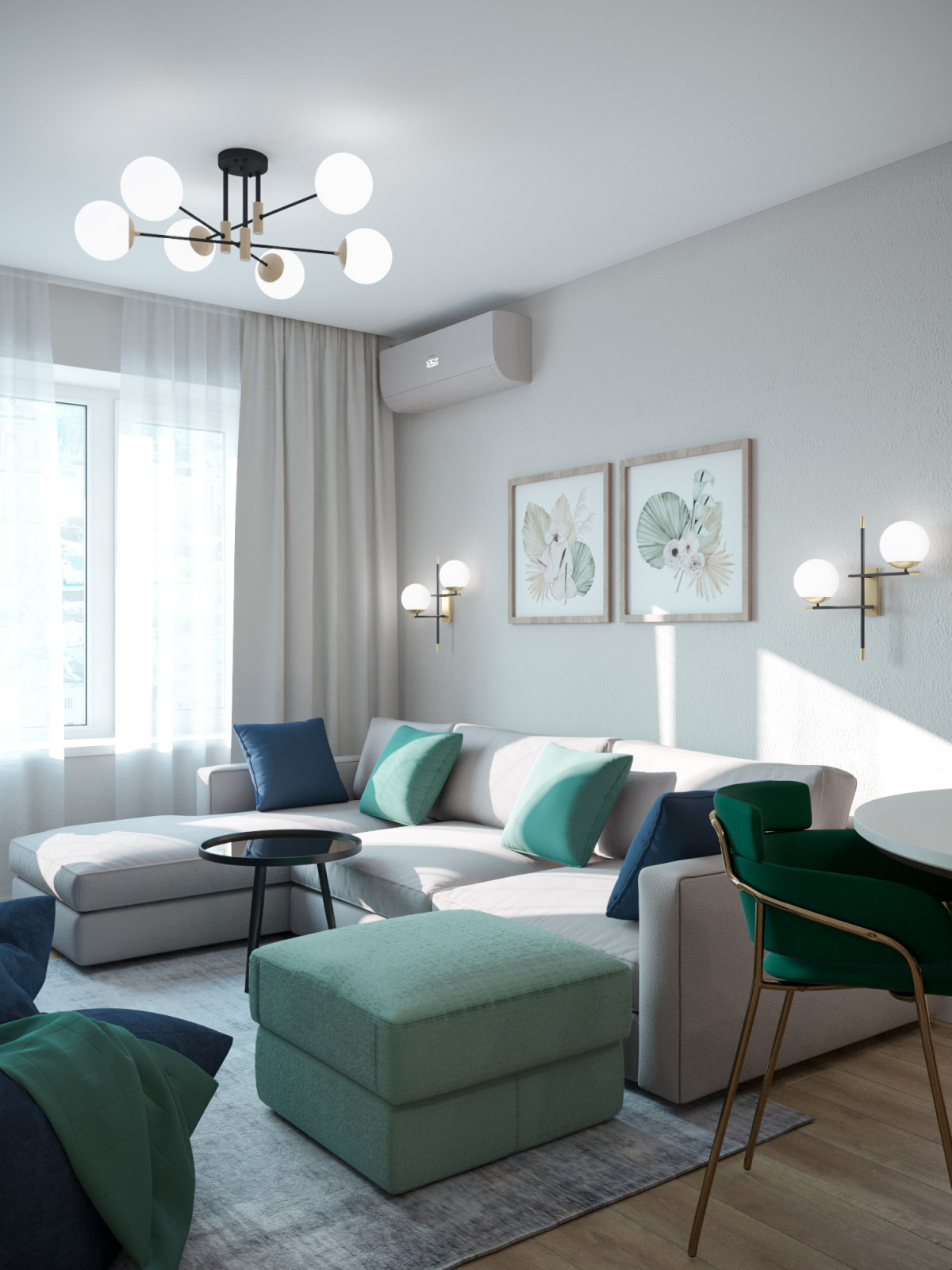 Обложка проекта: Трехкомнатная квартира для двух сестер