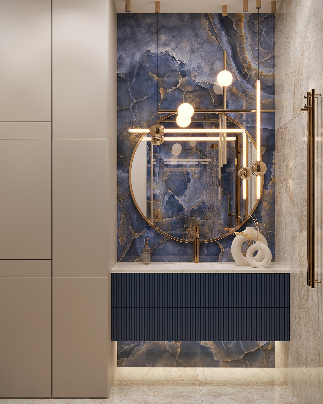 Роскошный дизайн квартиры в стиле современная классика в ЖК "Квартал Лахта парк"