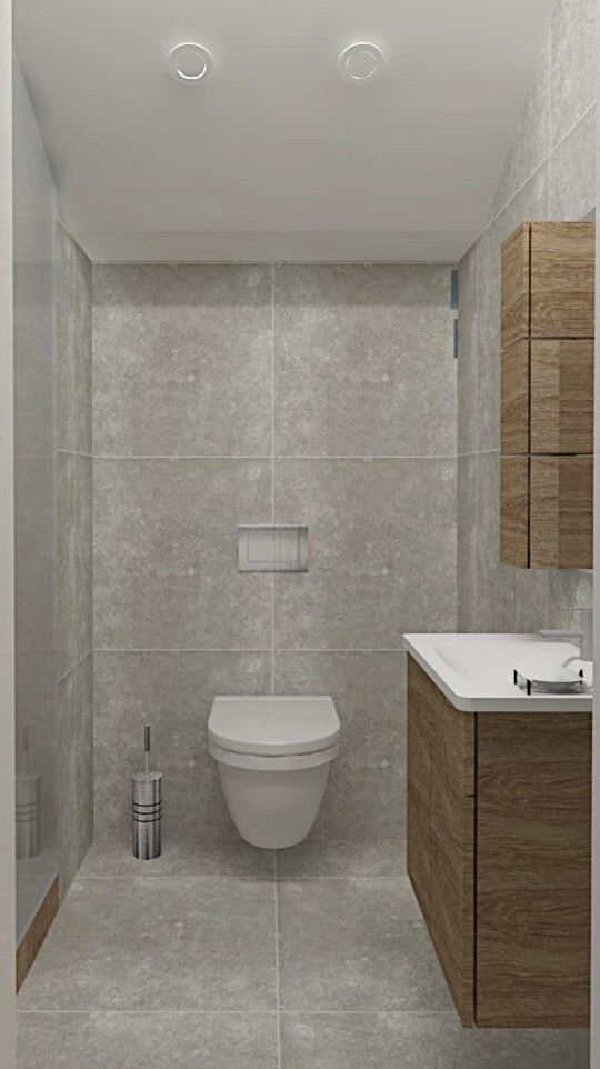 Гостевой санузел под лестницей