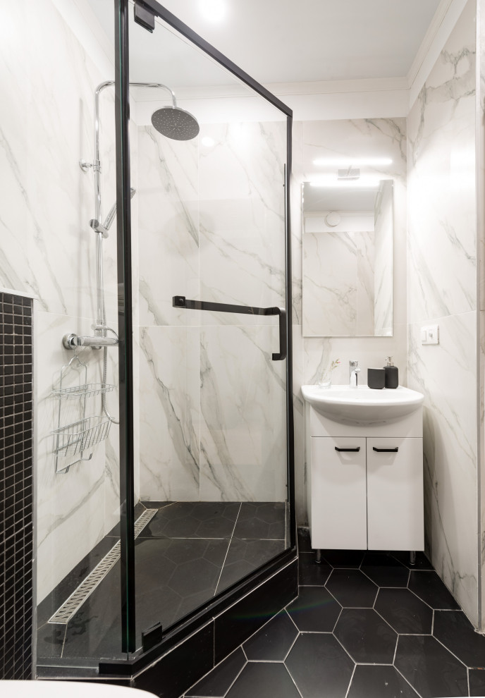 Маленькая квартирка 28 кв.м. В голубых тонах.