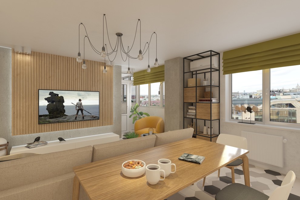 Гостиная-студия для современной молодой семьи