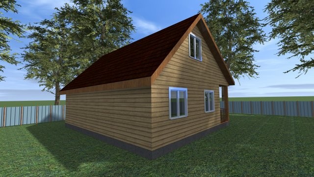 Каркасный дачный дом [007.14]