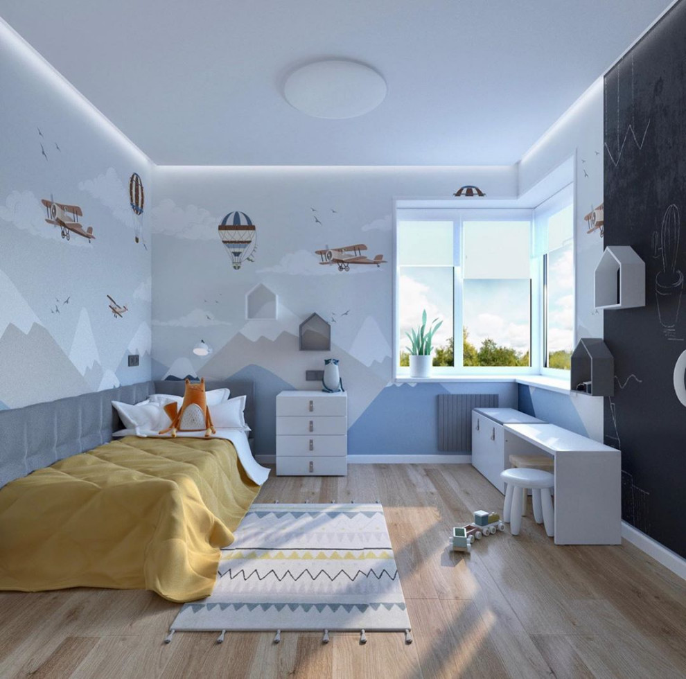 Обложка проекта: Детская с горами и самолетами на стенах от Alltowall для timagina_anastasia