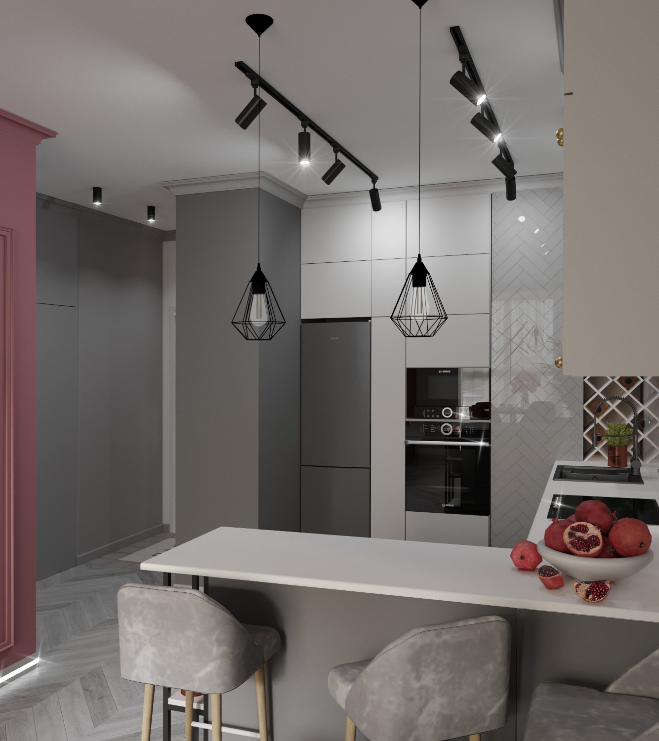 "Малиновое вино" Дизайн-проект квартиры 50 метров