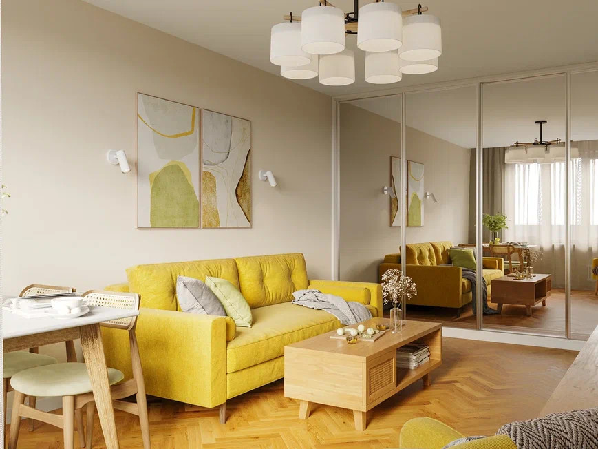 Ремонт квартиры 44,45 м2 для молодой женщины