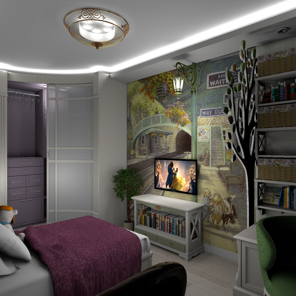 Переделка детской комнаты 16м2 для первоклассницы