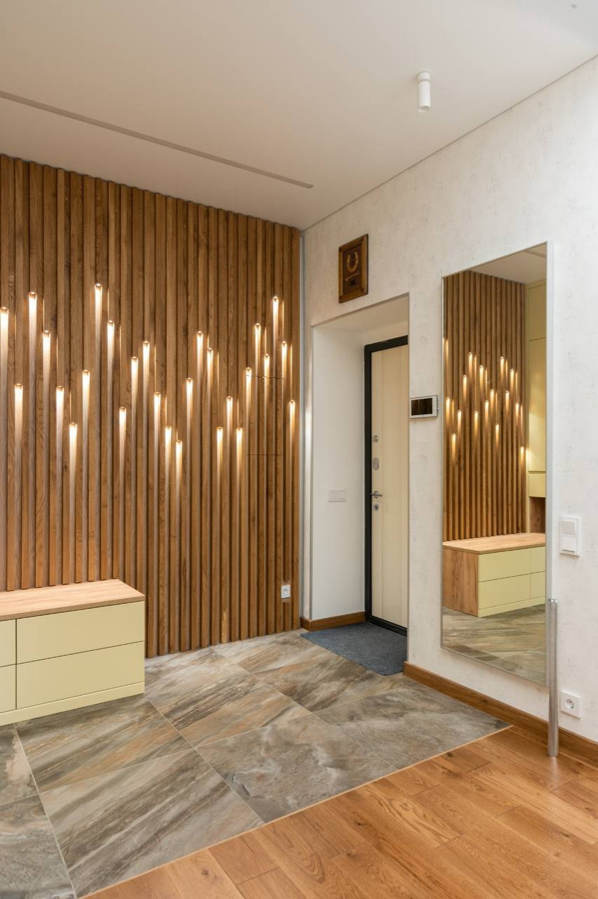 Стеновая панель с подсветкой - Дуб