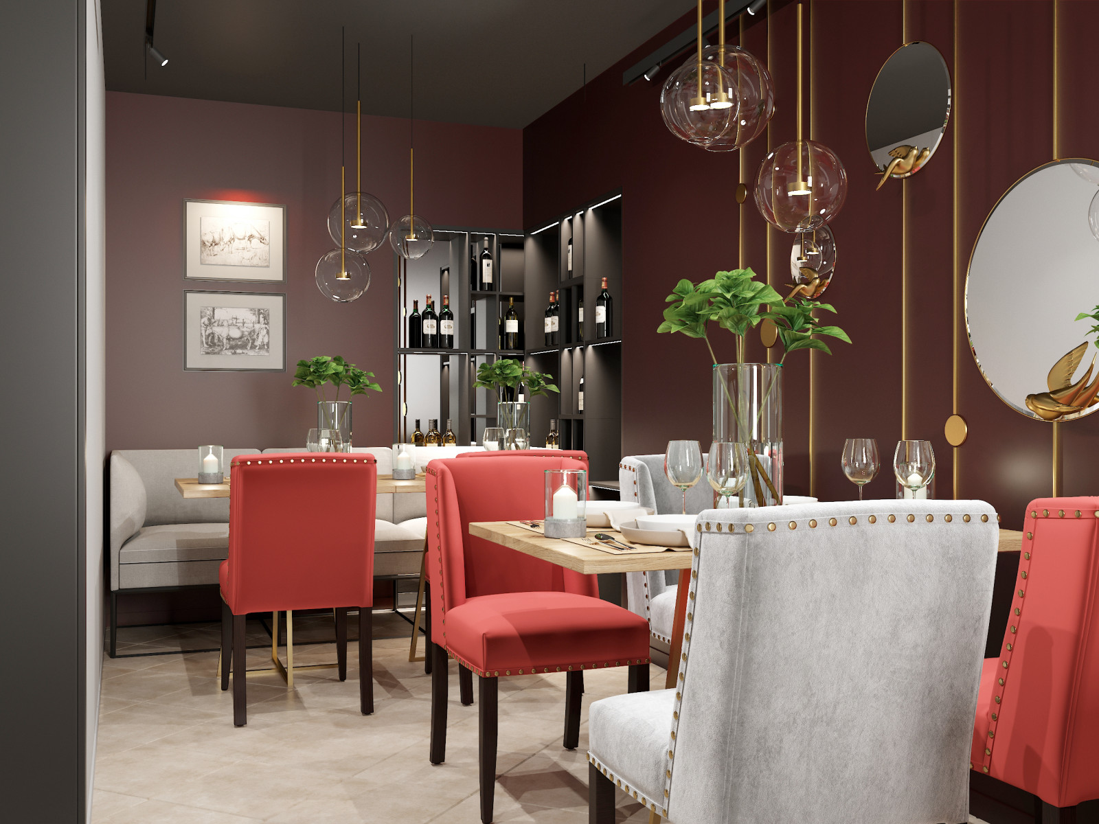 Интерьер ресторана «ИЗУМРУД, РУБИН И САПФИР»