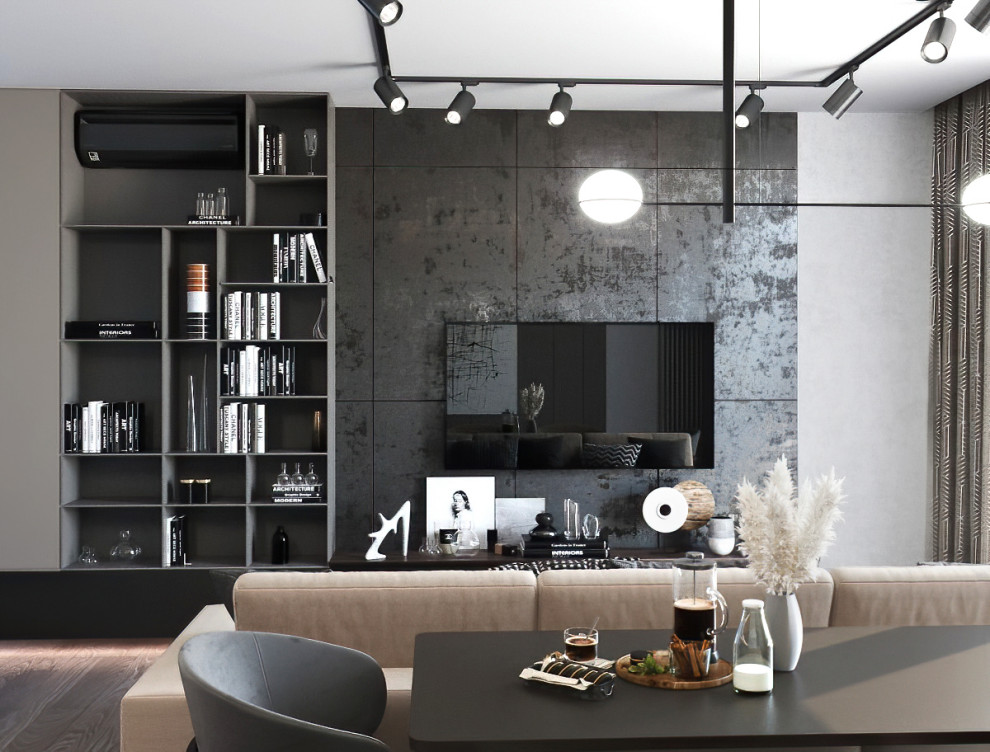 Квартира в спокойной цветовой гамме с нотками брутальности