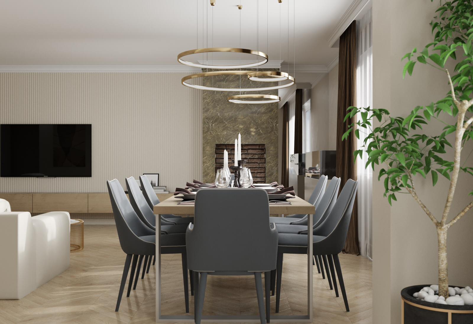 Обложка проекта: Визуализация квартиры 135 кв ЖК Даудель г.Тюмень