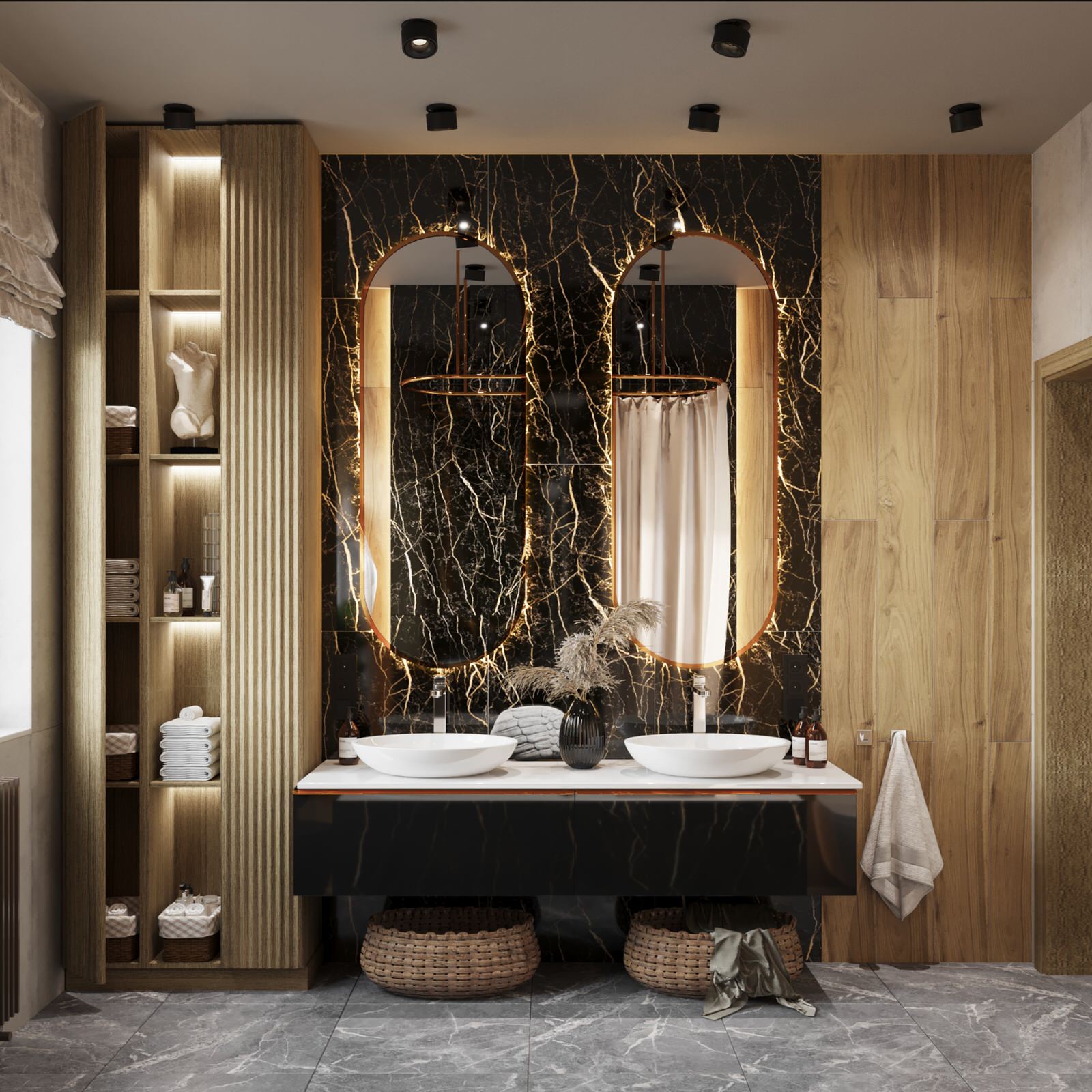 Обложка проекта: Современная ванная комната с окном