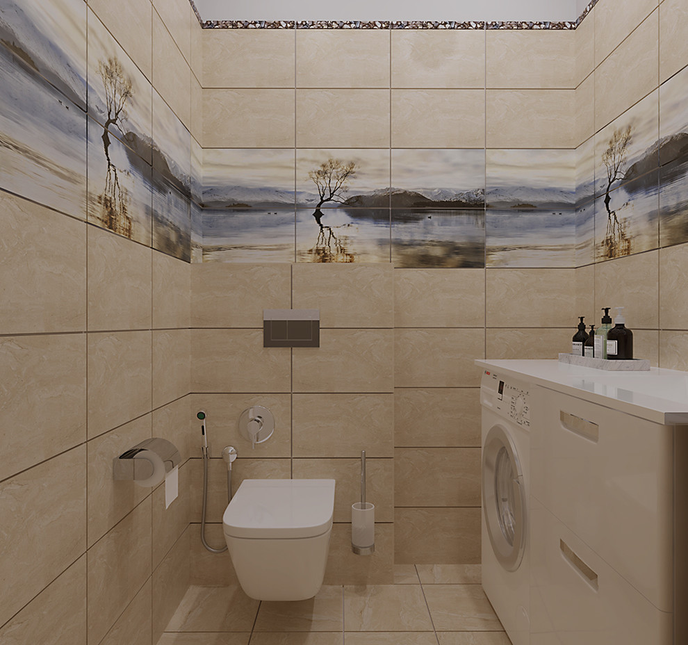 Гостевой санузел в трехкомнатной квартире