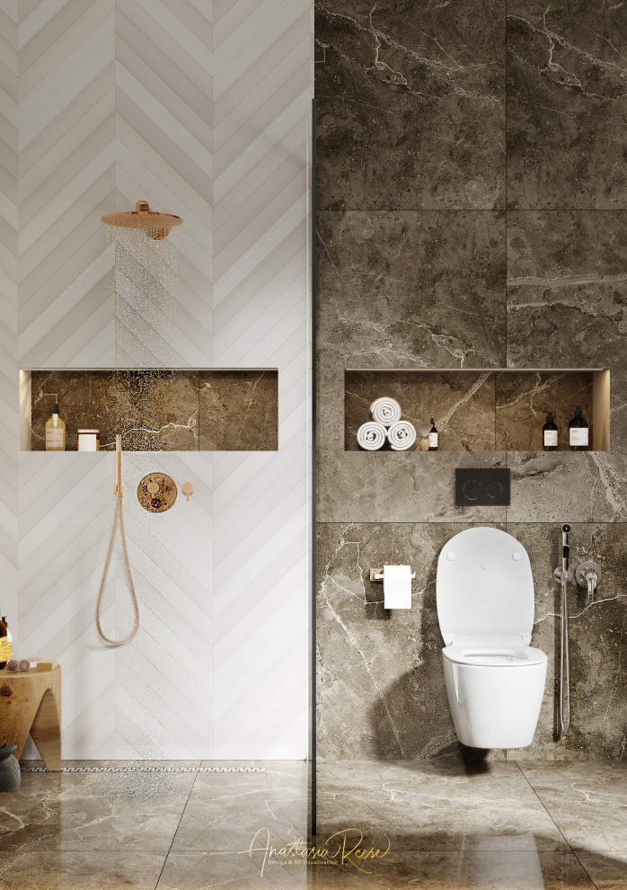 Дизайн проект ванной комнаты "Готовы к выходу из карантина"