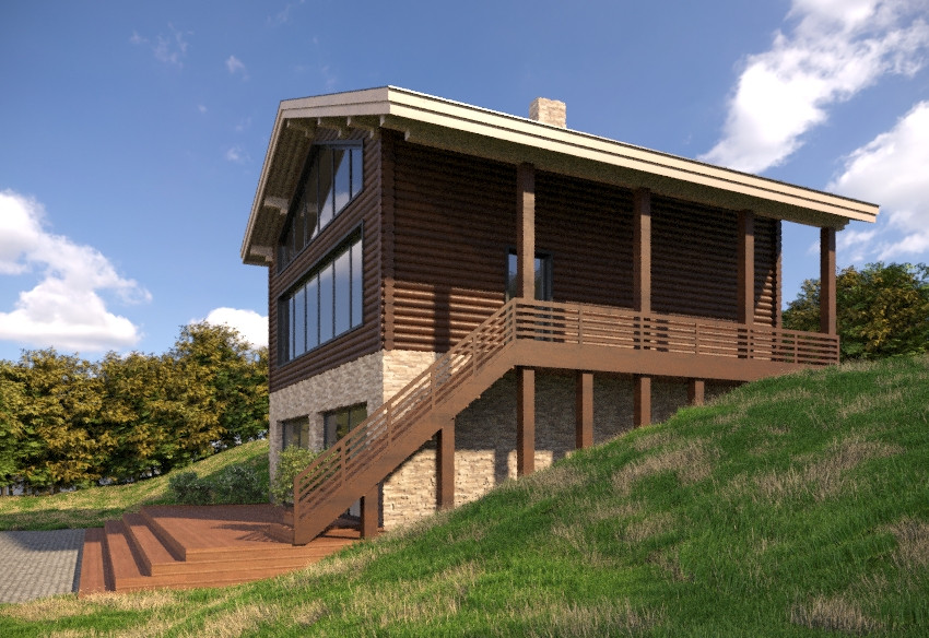 Проект дома на склоне