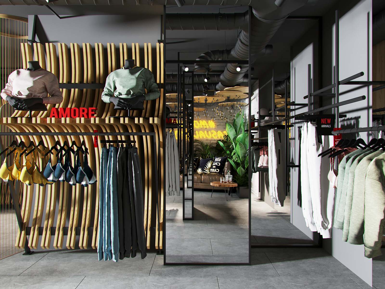 Интерьер магазина одежды