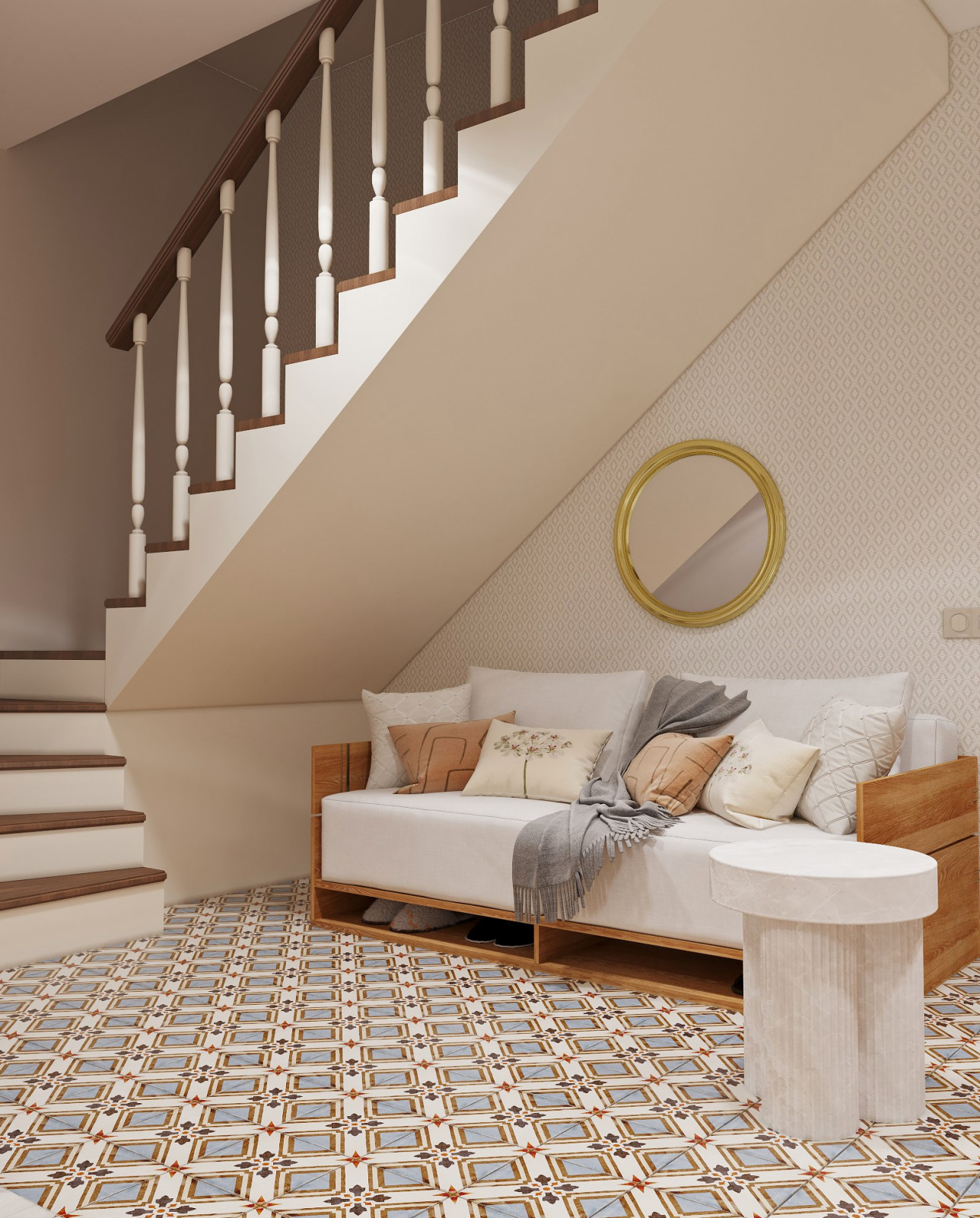 Дизайн проект квартиры с элементами стиля mid-century modern.