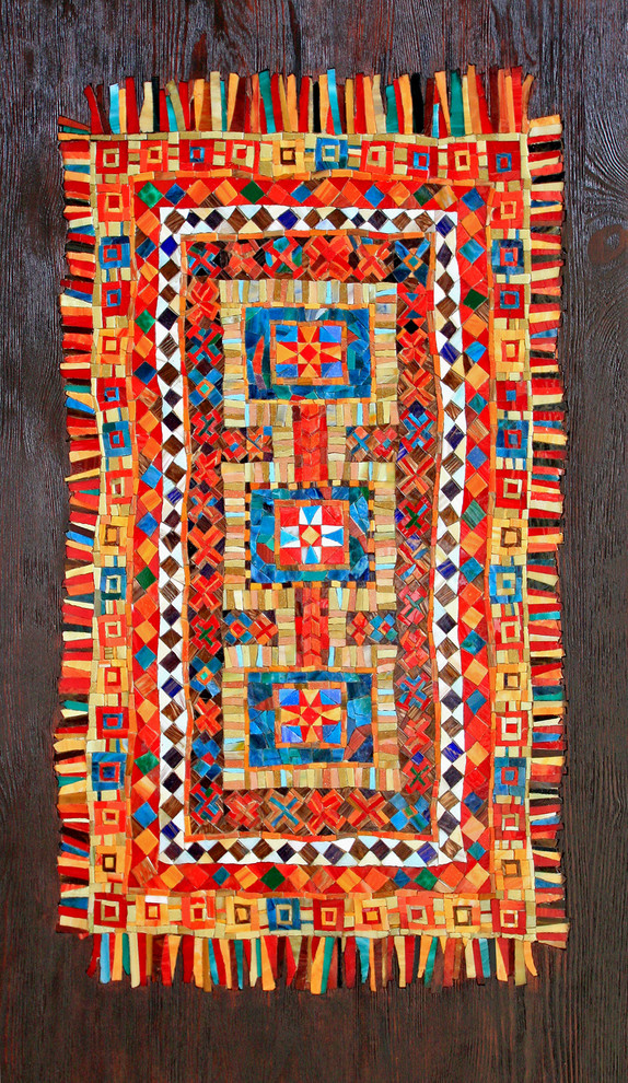 Мозаика Индейский коврик интегрированная в паркетную доску