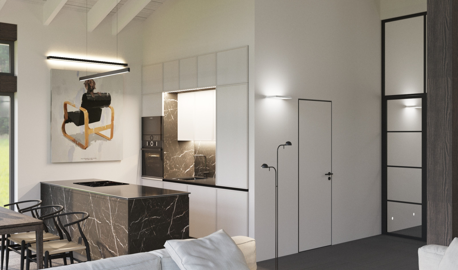 Дом-фахверк, юго-запад Подмосковья, 100 кв.м.