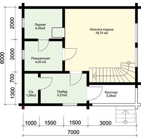 Баня 6х7 проект "Наяда"