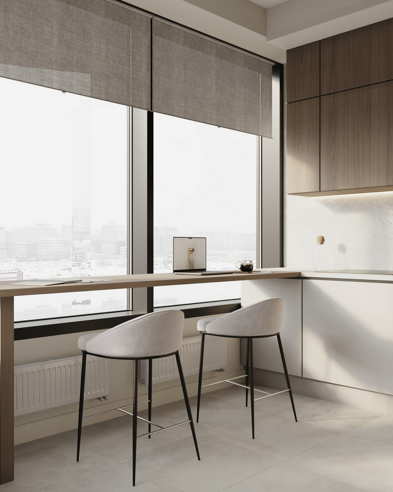 Современный интерьер для активной пары в квартире 85 м² в Москве