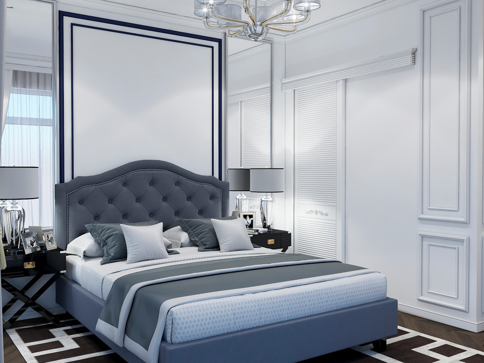 Интерьер спальни и гардеробной в з.п. Бавария от Унистрой