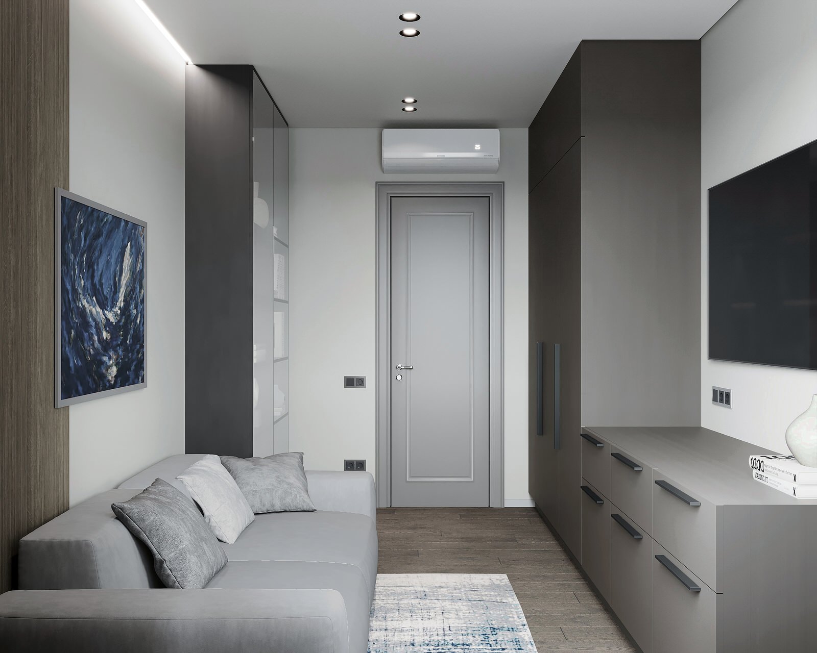 Дизайн интерьера квартиры с открытой террасой в жилом комплексе "Тармо"