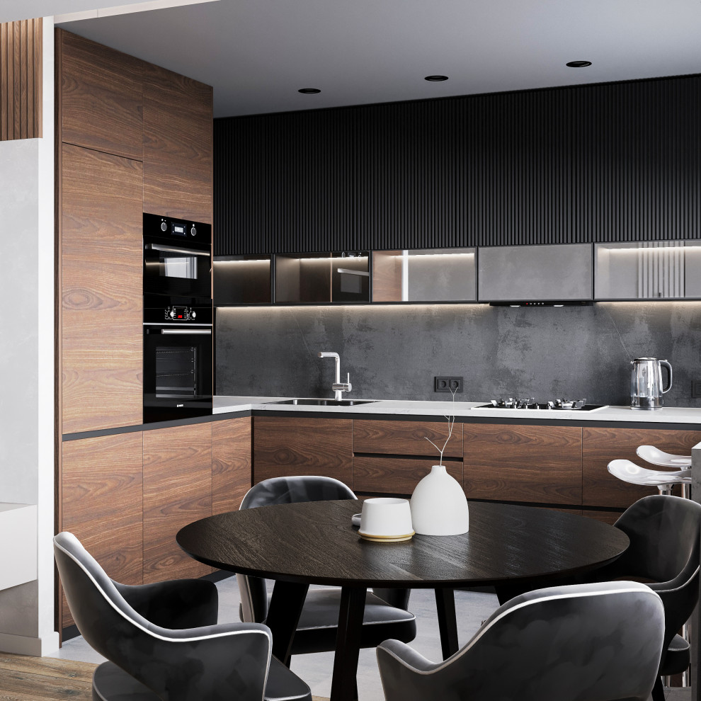 Гостиная-кухня в современном стиле