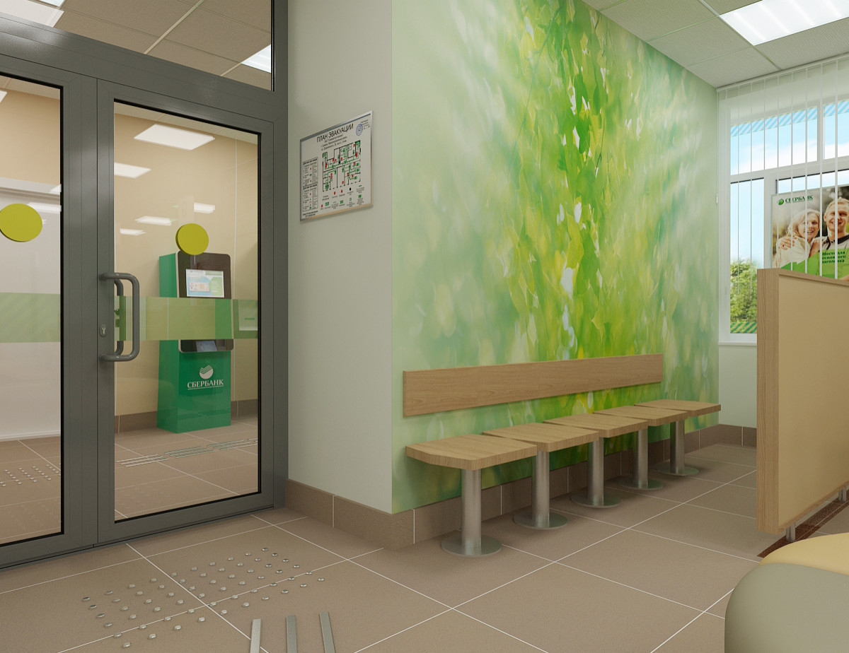 Дизайн-проект отделения ПАО Сбербанка Омская обл. г. Муромцево